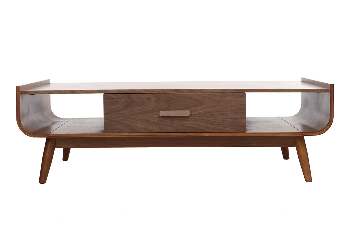 Tavolino basso vintage in legno noce HALLEN