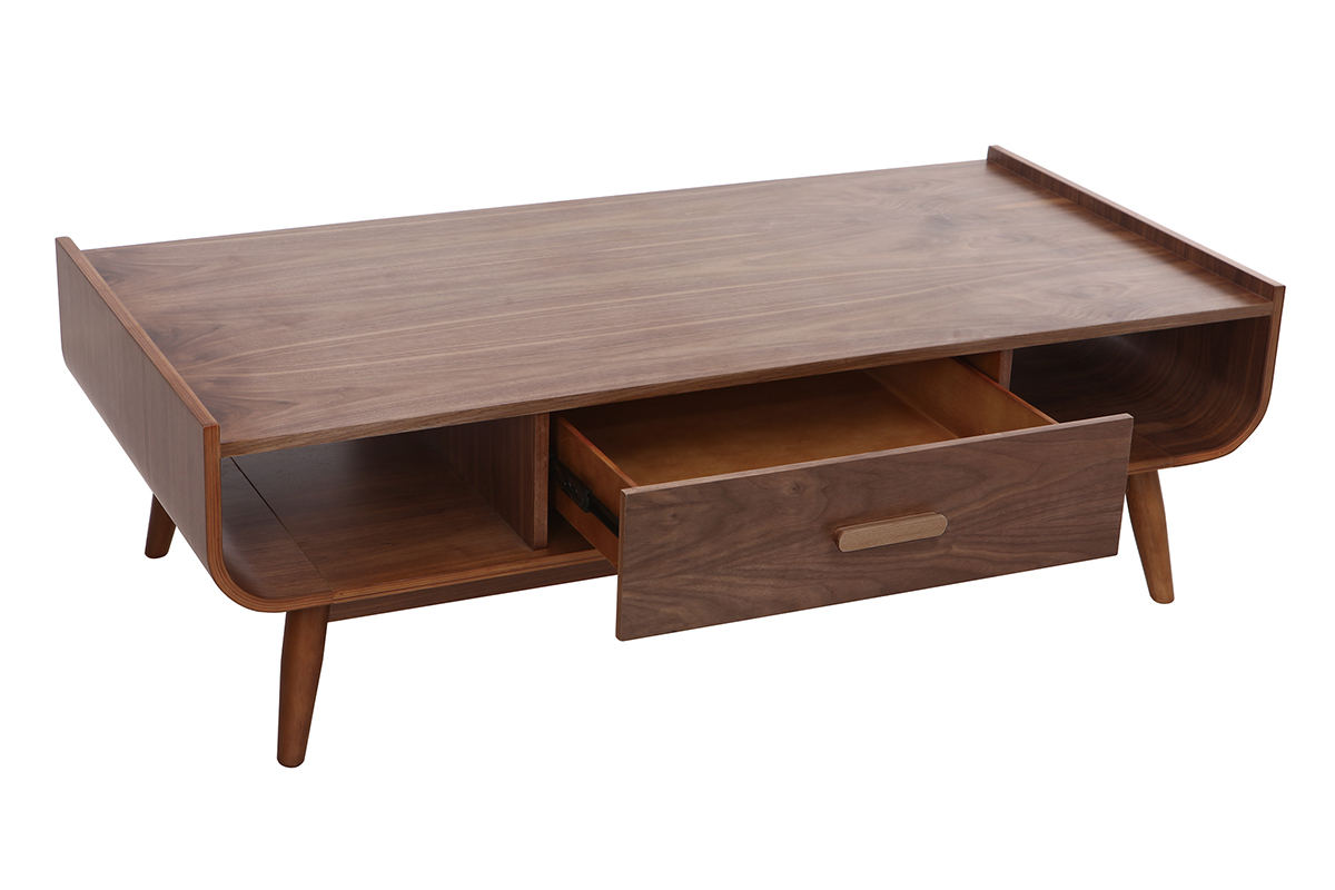 Tavolino basso vintage in legno noce HALLEN