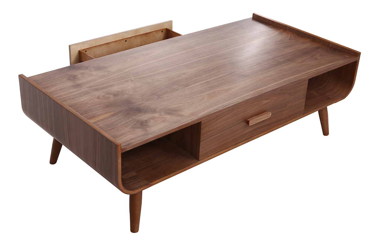 Tavolino basso vintage in legno noce HALLEN