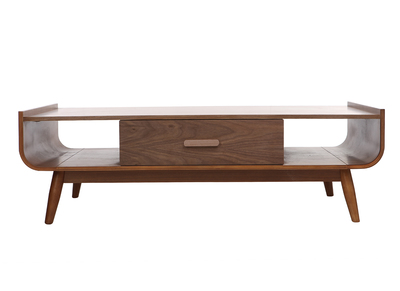 Tavolino basso vintage in legno noce HALLEN