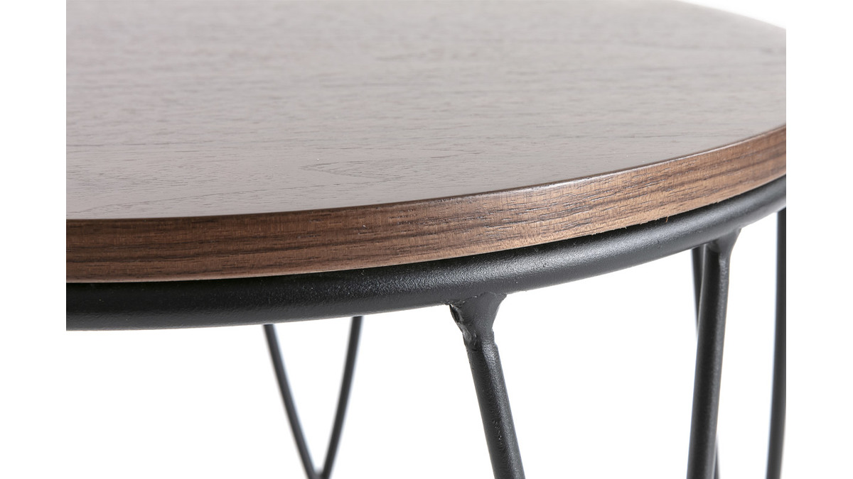 Tavolino complementare legno scuro e metallo 42 cm LACE