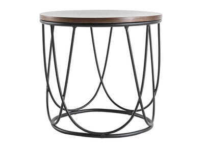Tavolino complementare legno scuro e metallo 42 cm LACE