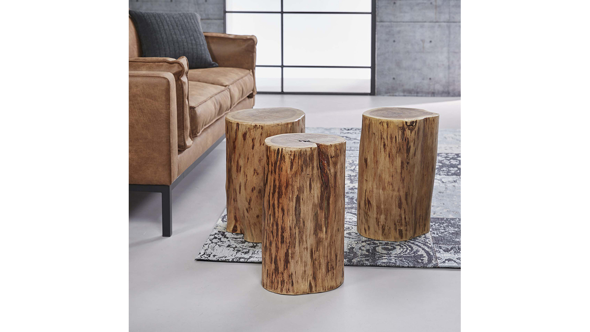 Tavolino complementare tronco massiccio in acacia naturale TRUNK