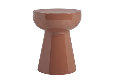 Tavolino da appoggio rotondo in metallo smaltato terracotta D34 cm MOGOU