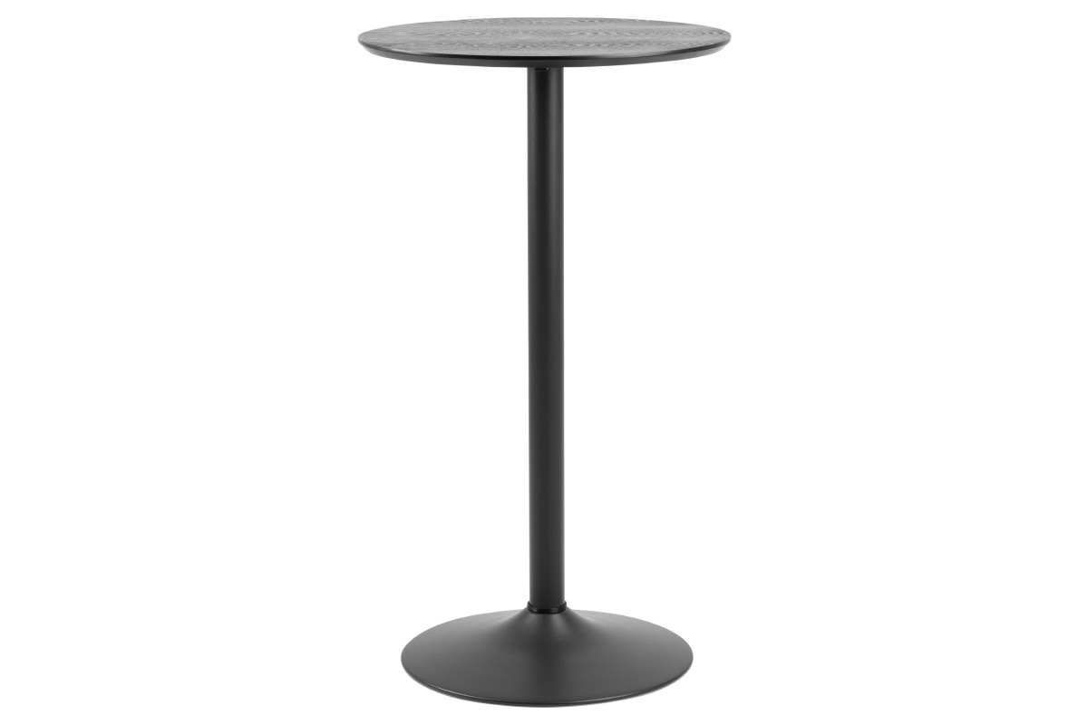 Tavolino da bar rotondo legno nero e metallo D60 cm KALI