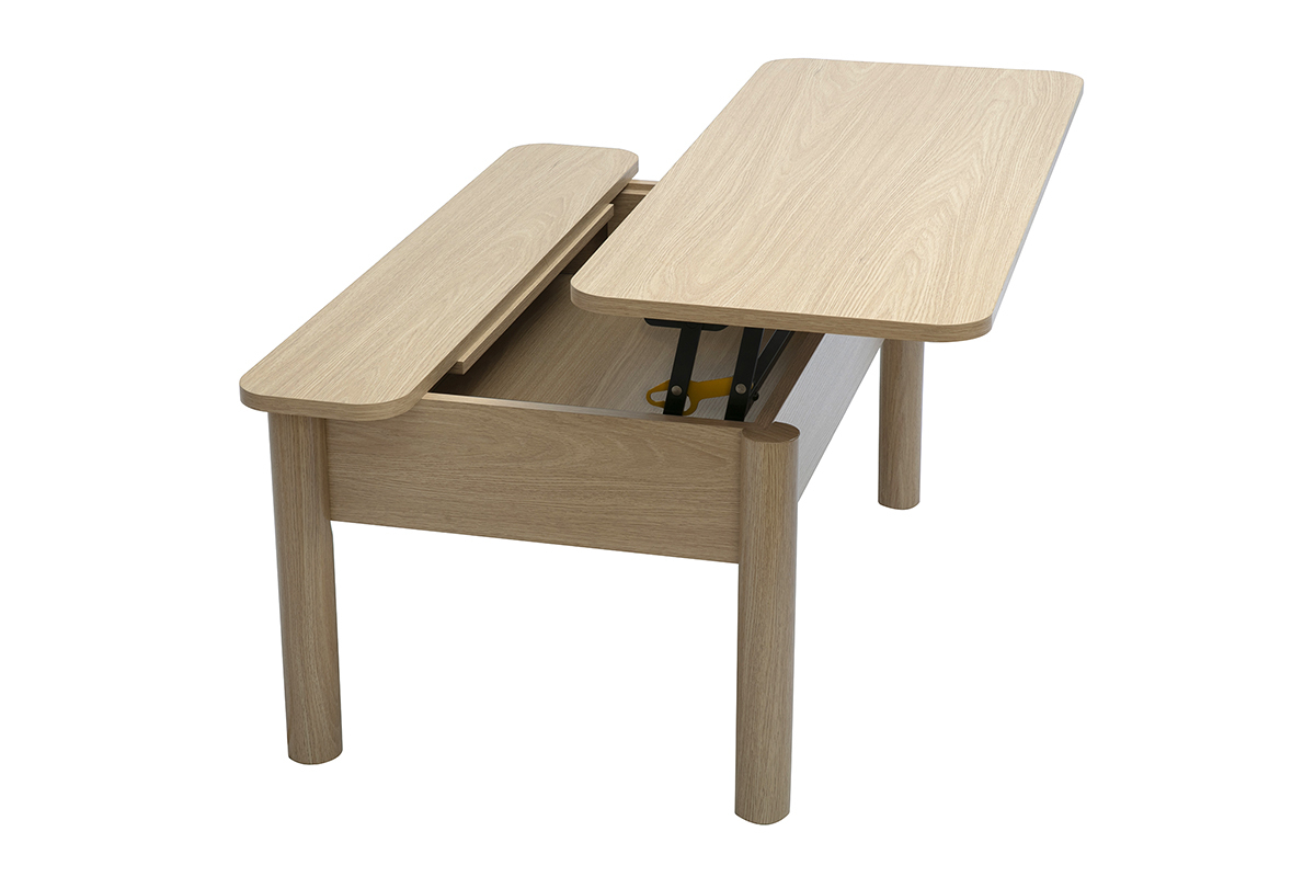 Tavolino da caff alzabile finitura legno rovere L100 cm BOLSO