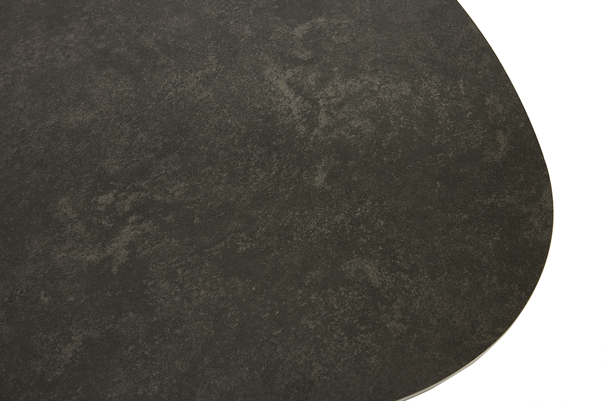 Primo piano sul piano in ceramica nera del tavolino LEWA.