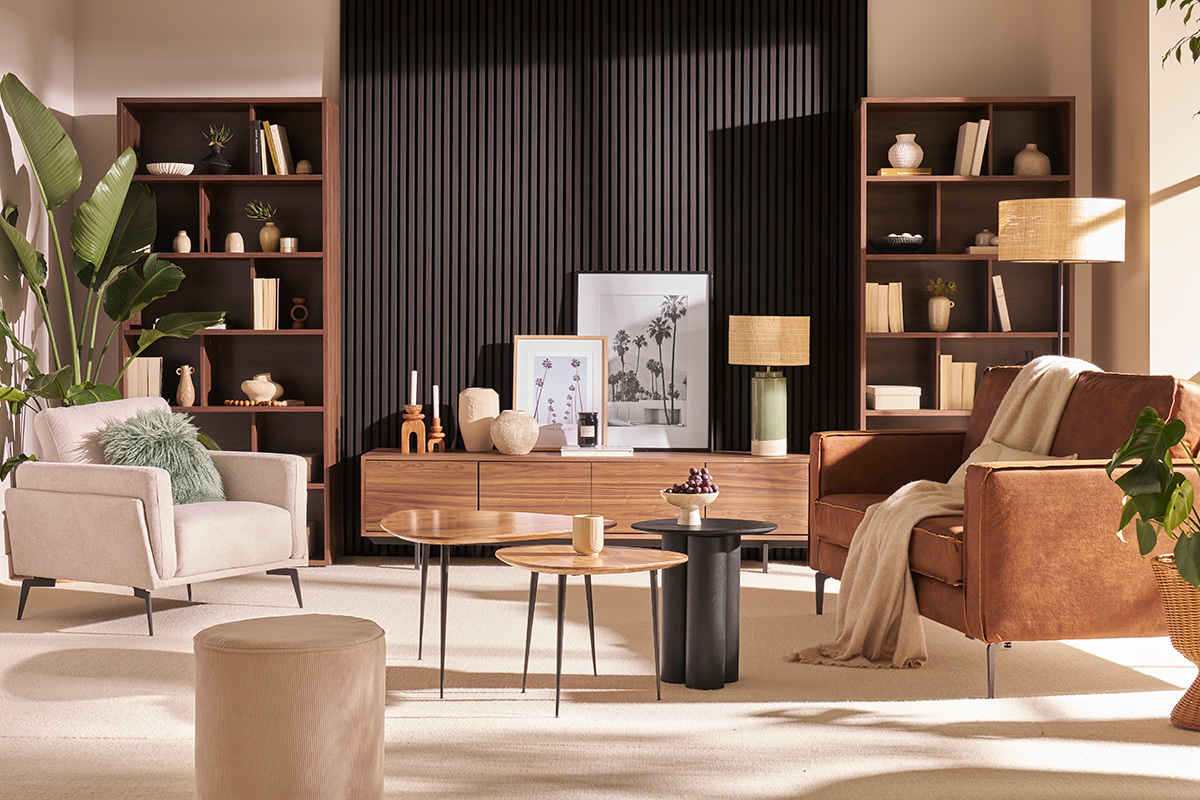 Tavolino da caff design nero HOLLEN