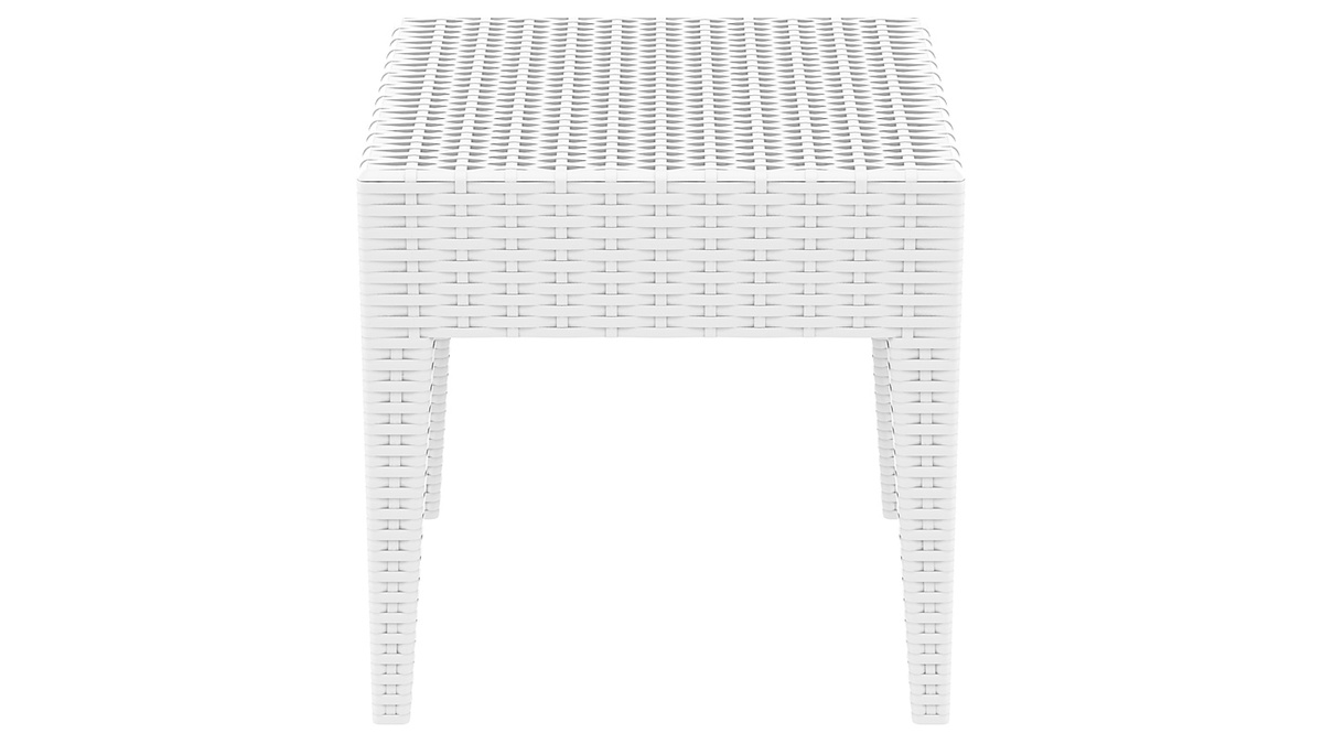 Tavolino da giardino in resina intrecciata bianca SAMOA