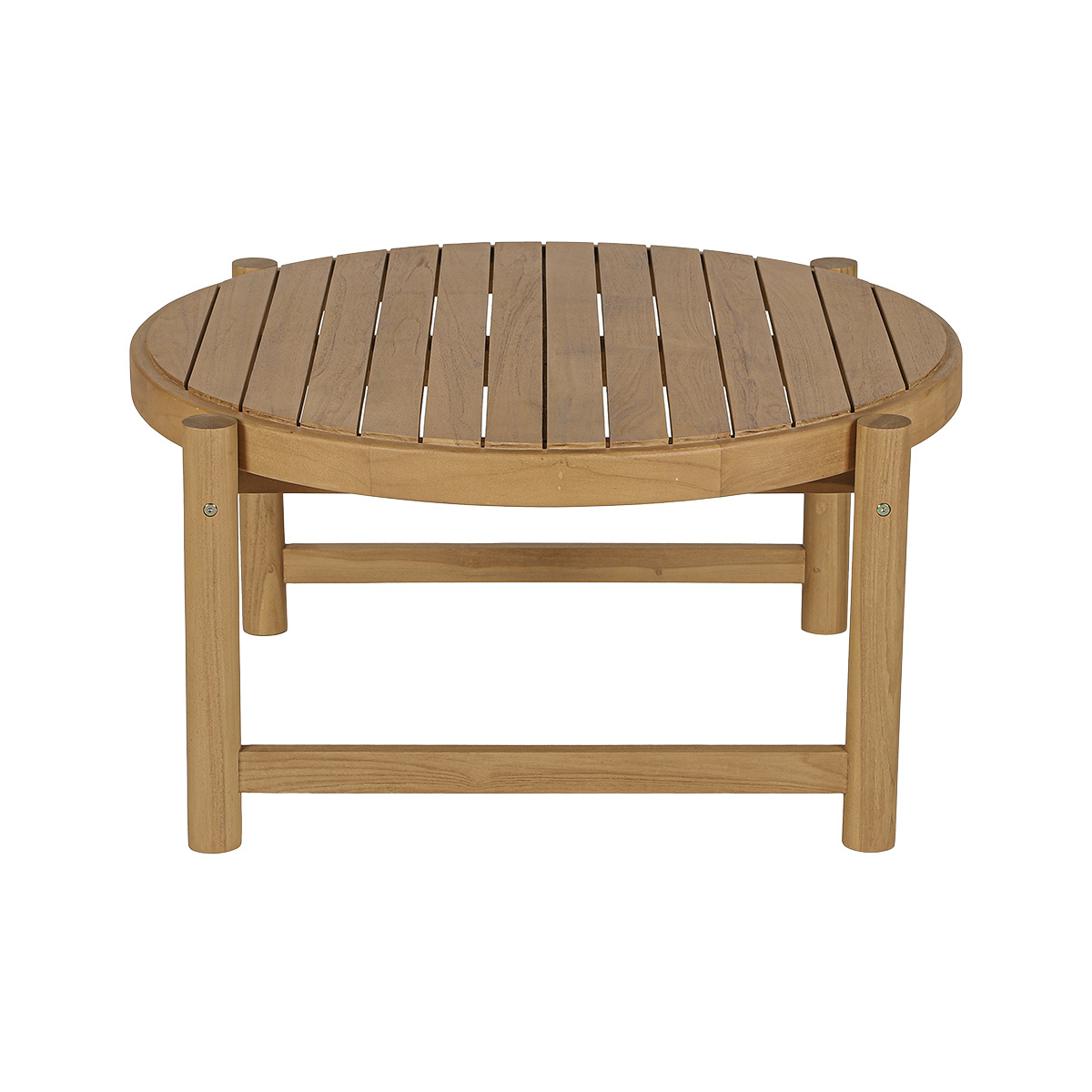 Tavolino da giardino rotondo in legno massello di teak D80 cm MOANA
