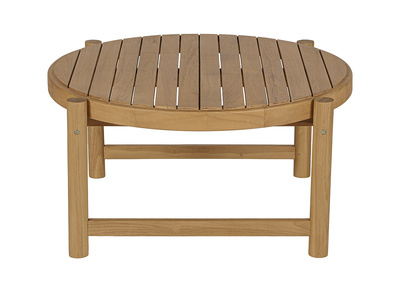 Tavolino da giardino rotondo in legno massello di teak D80 cm MOANA