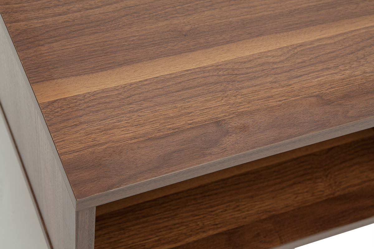 Tavolino da salotto alzabile in legno scuro e metallo L100 cm KANE
