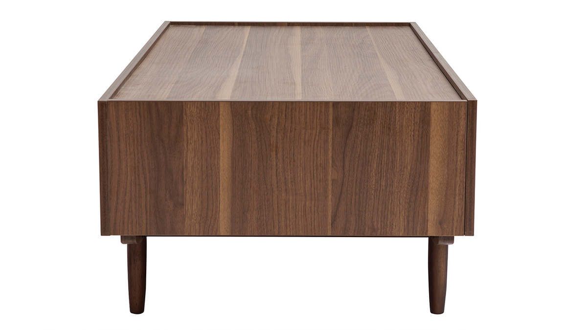 Tavolino da salotto con cassetti in legno scuro L120 cm SANAA
