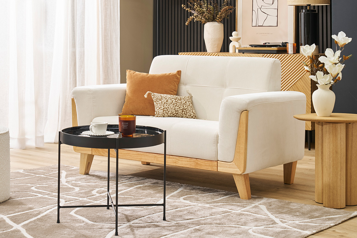 Tavolino da salotto con piano reversibile blu anatra / nero SATEEN