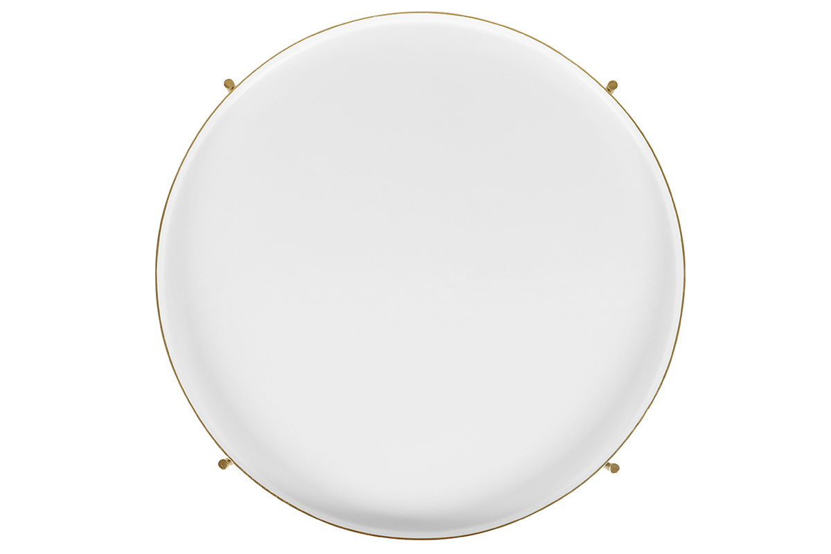 Tavolino da salotto con ripiano reversibile blu anatra / bianco SATEEN
