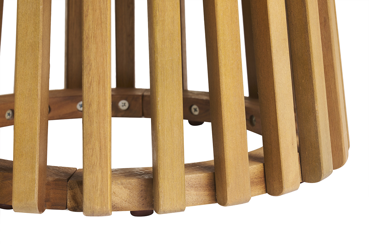 Tavolino da salotto da giardino rotondo in legno massello D40 cm - NASSAU