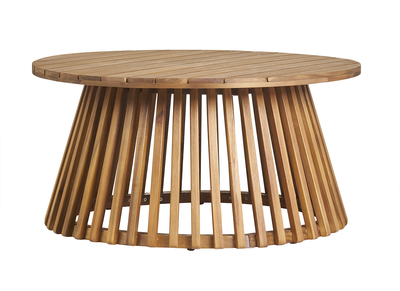 Tavolino da salotto da giardino rotondo in legno massello D80 cm - NASSAU