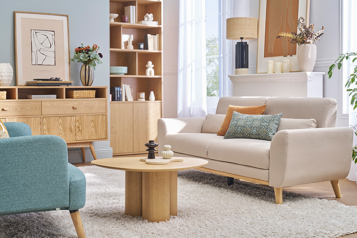 Tavolino da salotto design in legno chiaro HOLLEN