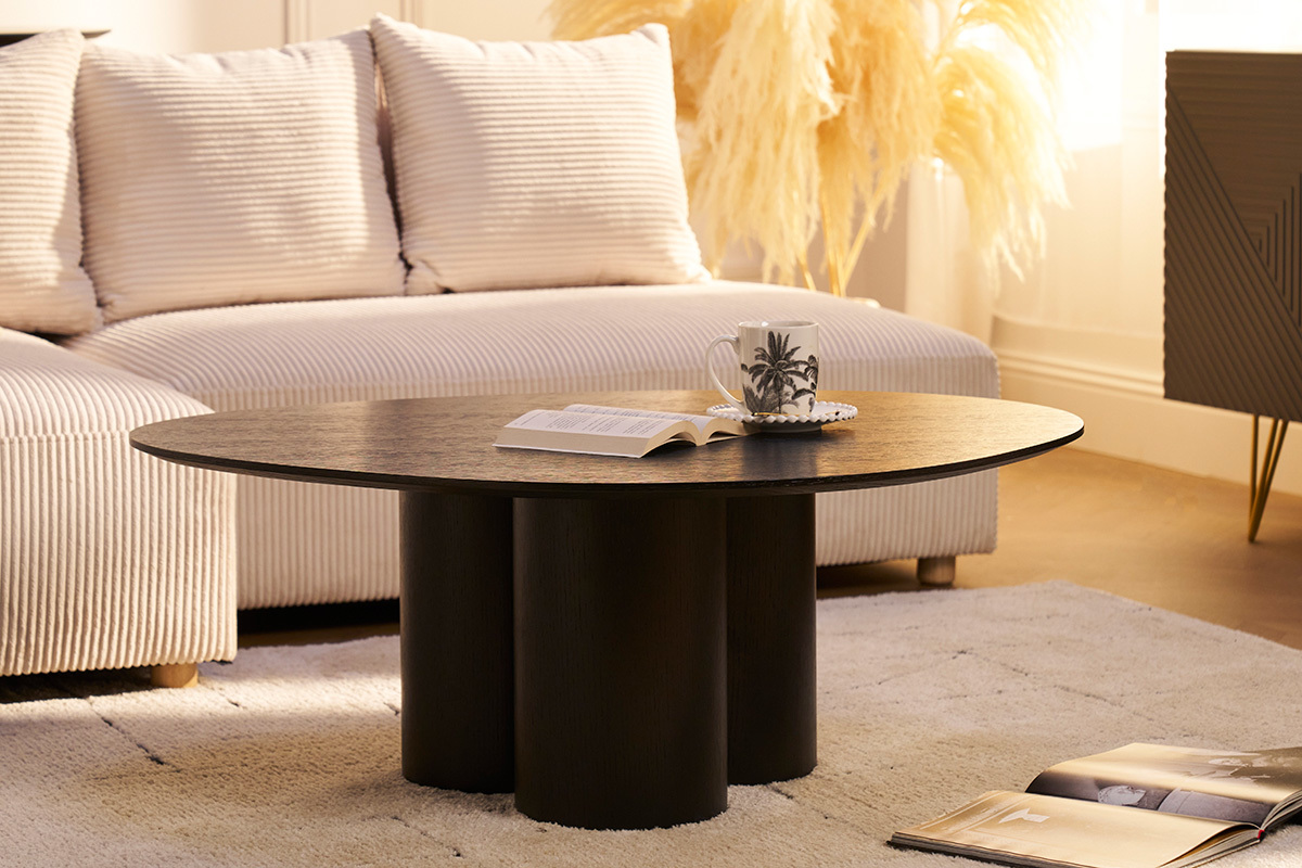 Tavolino da salotto design legno nero L100 cm HOLLEN