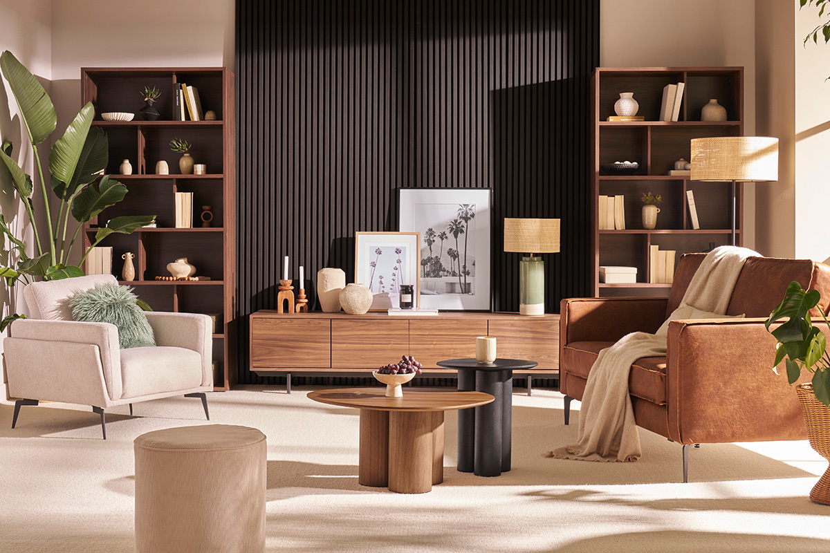 Tavolino da salotto design noce HOLLEN
