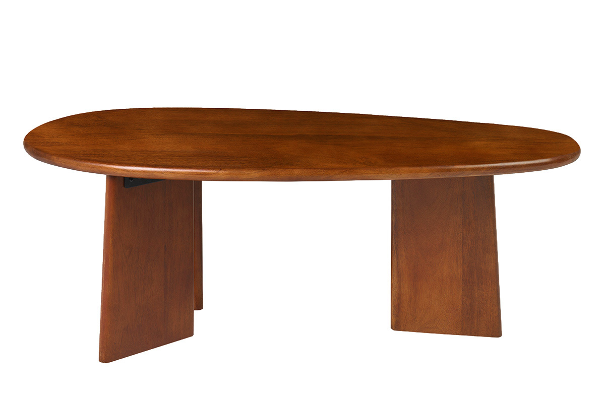 Tavolino da salotto di design in legno massello di mango tinto L100 cm WONKA