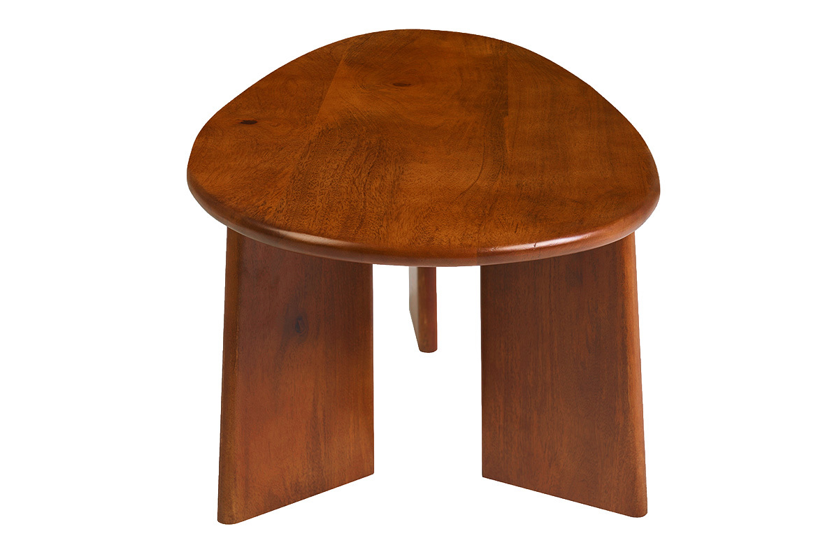 Tavolino da salotto di design in legno massello di mango tinto L100 cm WONKA