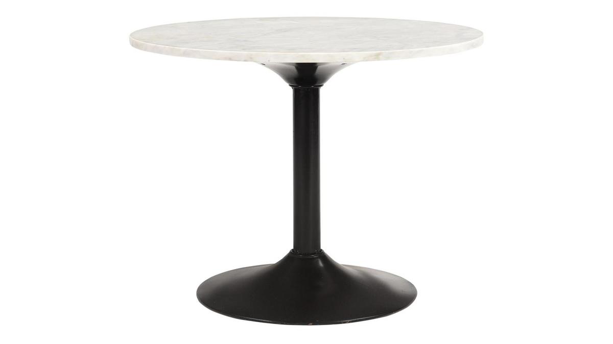 Tavolino da salotto in marmo e metallo nero D60 cm COPEN