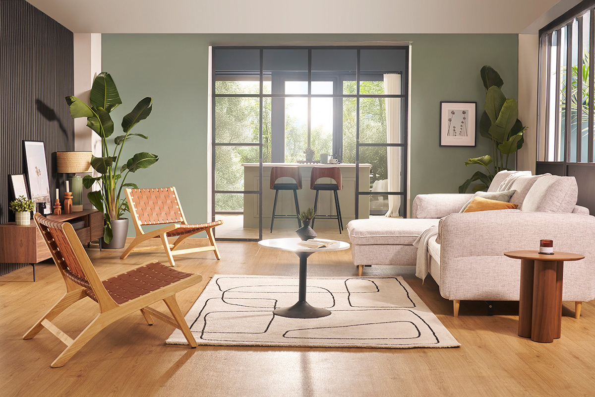 Tavolino da salotto in marmo e metallo nero D60 cm COPEN