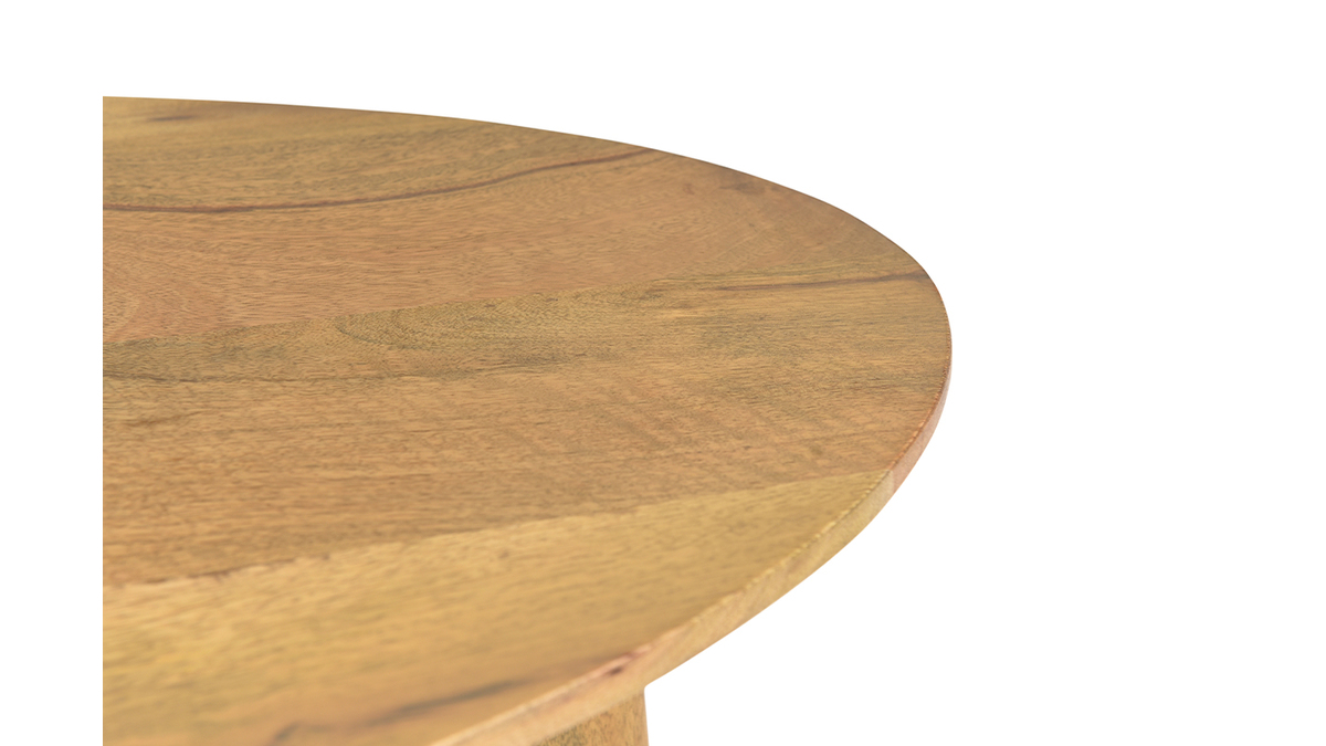 Tavolino da salotto ovale in massello di mango chiaro L100 cm PALEY