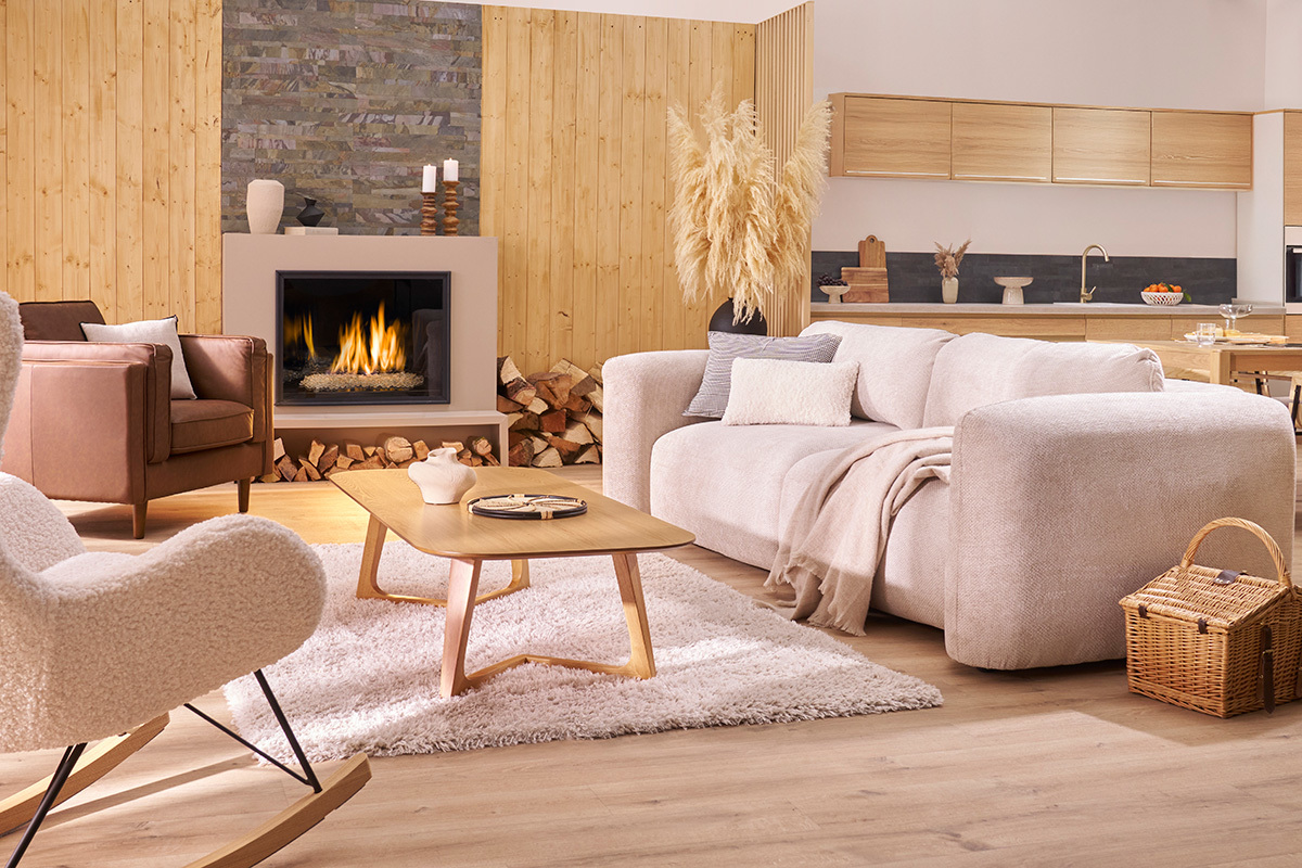 Tavolino da salotto rettangolare scandinavo legno chiaro L150 cm JUKE