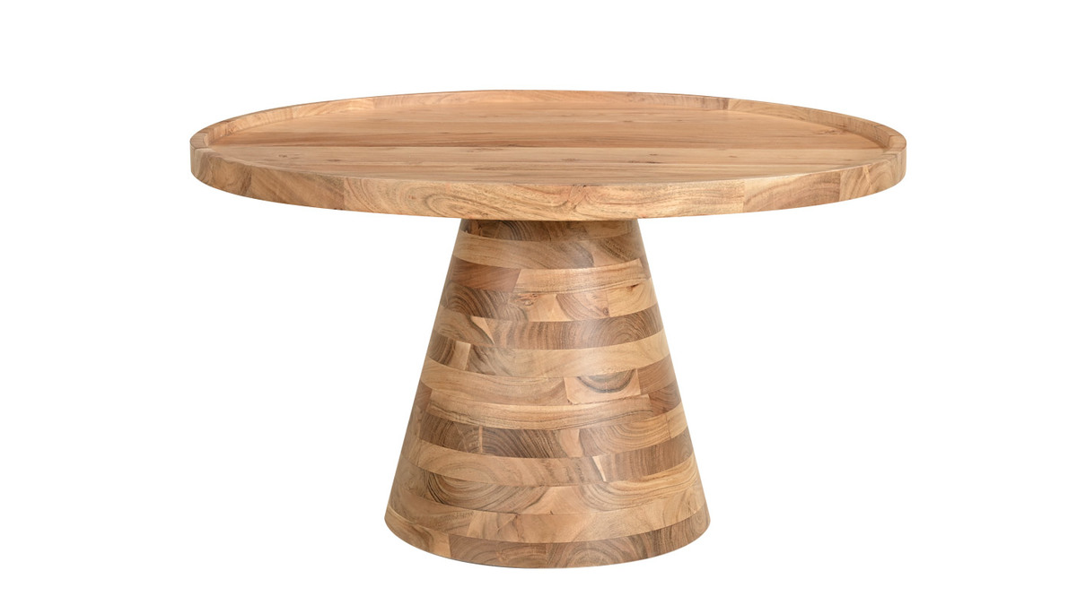 Tavolino da salotto rotondo in legno massello D80 MATERA