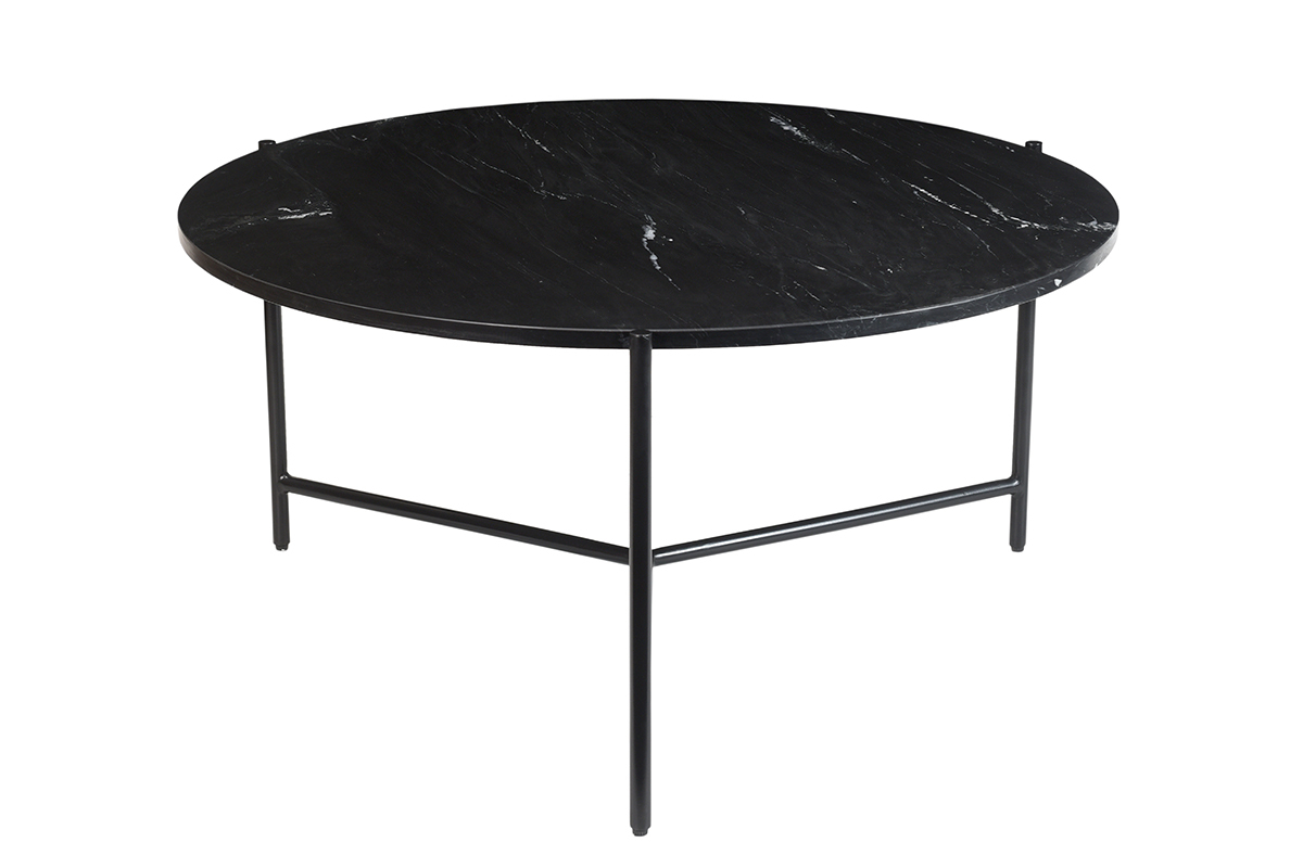 Tavolino da salotto rotondo in marmo nero D90 cm BUMCELLO