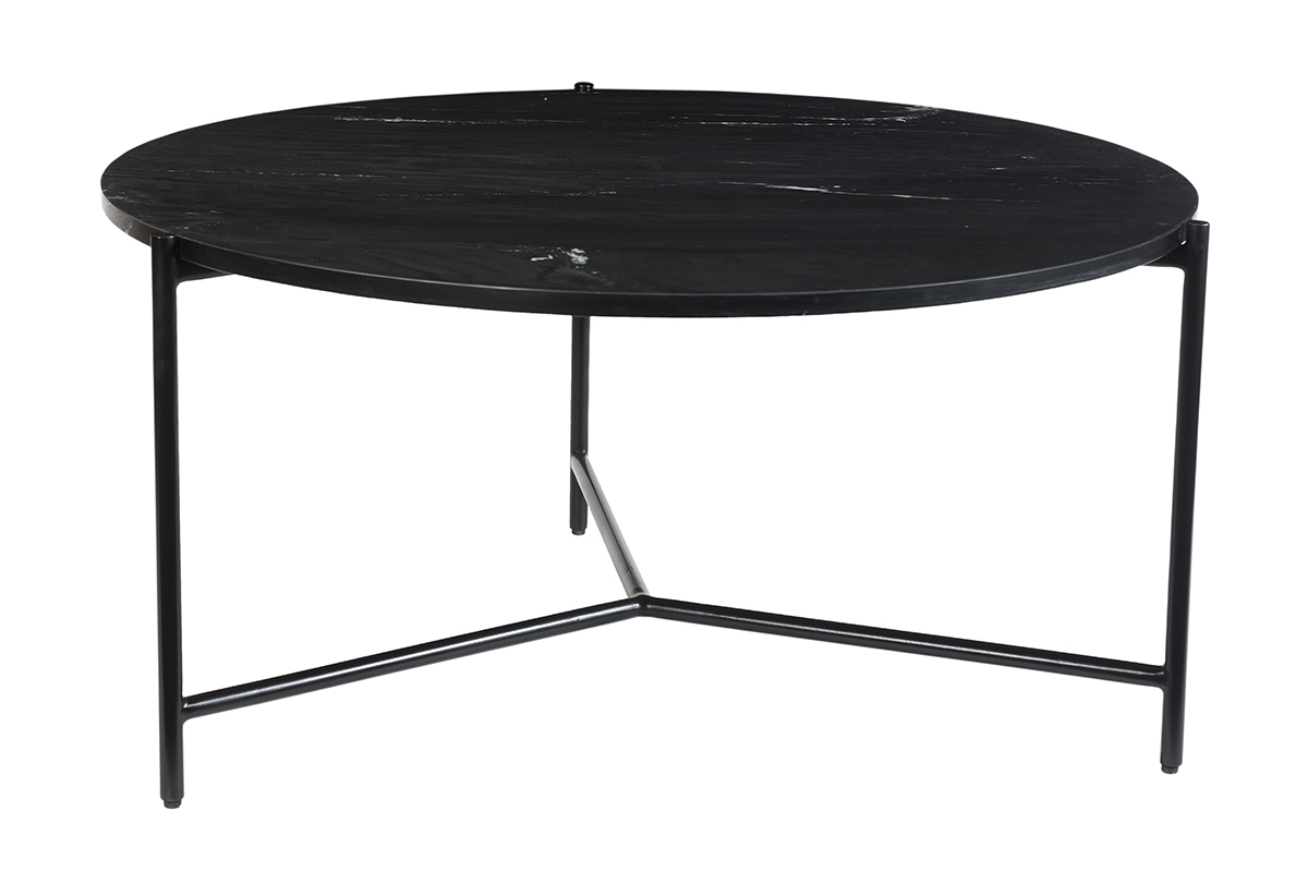 Tavolino da salotto rotondo in marmo nero D90 cm BUMCELLO