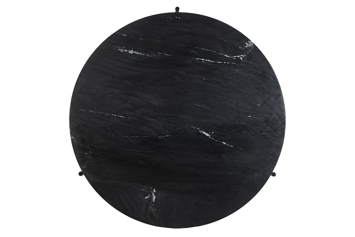 Tavolino da salotto rotondo in marmo nero D90 cm BUMCELLO