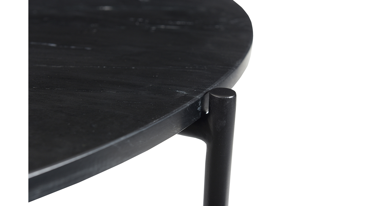 Tavolino da salotto rotondo in marmo nero D90 cm BUMCELLO