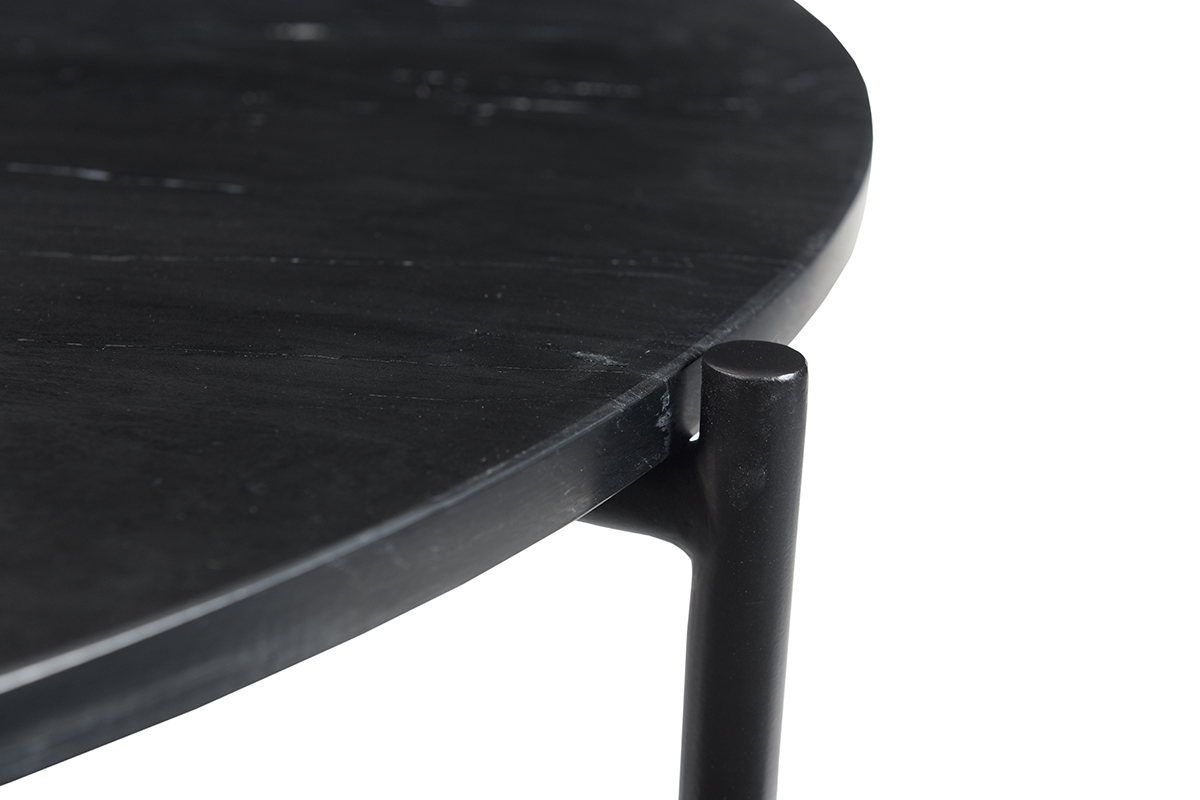Tavolino da salotto rotondo in marmo nero D90 cm BUMCELLO