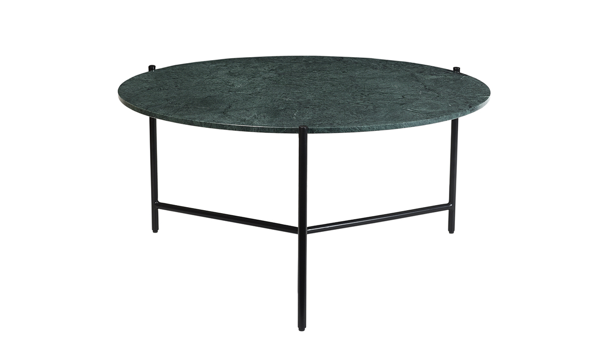 Tavolino da salotto rotondo in marmo verde D90 cm BUMCELLO