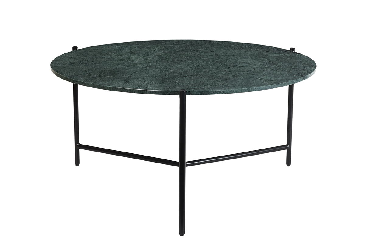 Tavolino da salotto rotondo in marmo verde D90 cm BUMCELLO