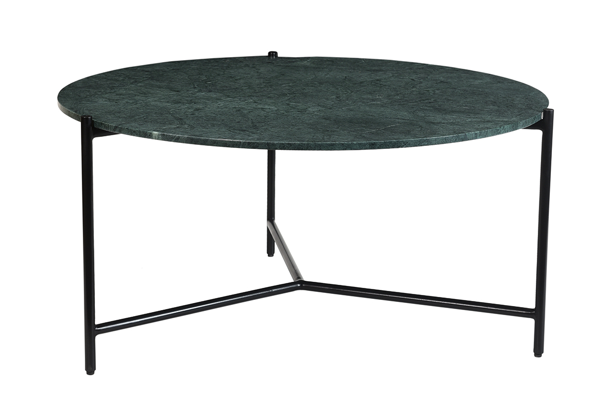 Tavolino da salotto rotondo in marmo verde D90 cm BUMCELLO