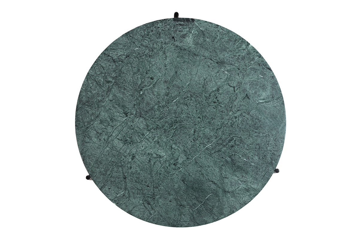Tavolino da salotto rotondo in marmo verde D90 cm BUMCELLO