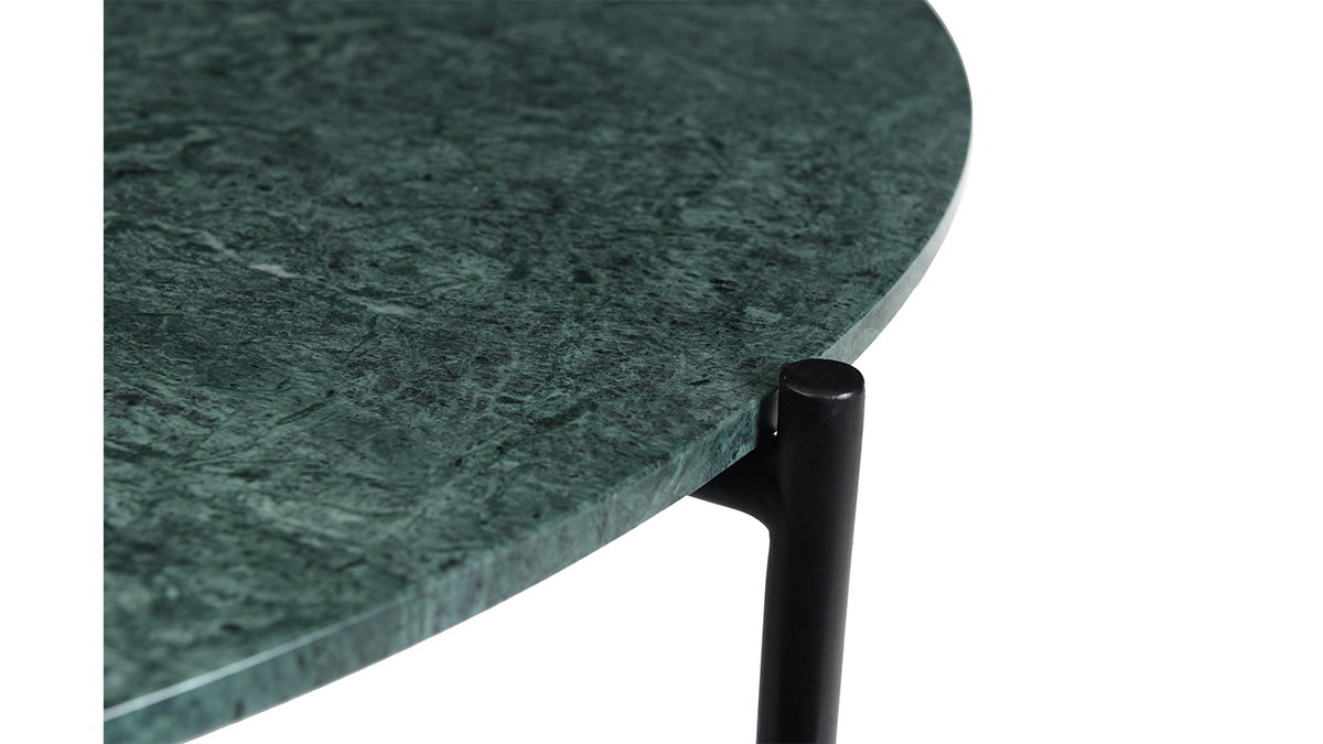 Tavolino da salotto rotondo in marmo verde D90 cm BUMCELLO