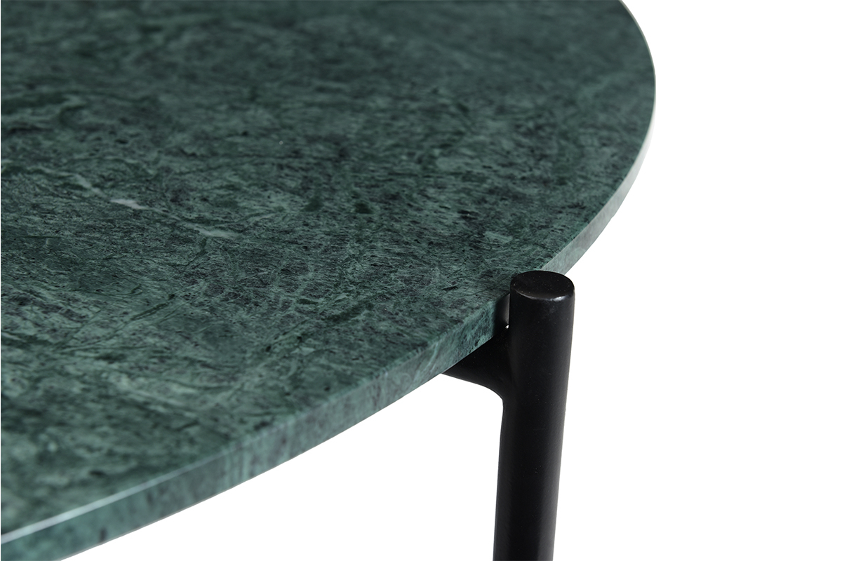 Tavolino da salotto rotondo in marmo verde D90 cm BUMCELLO