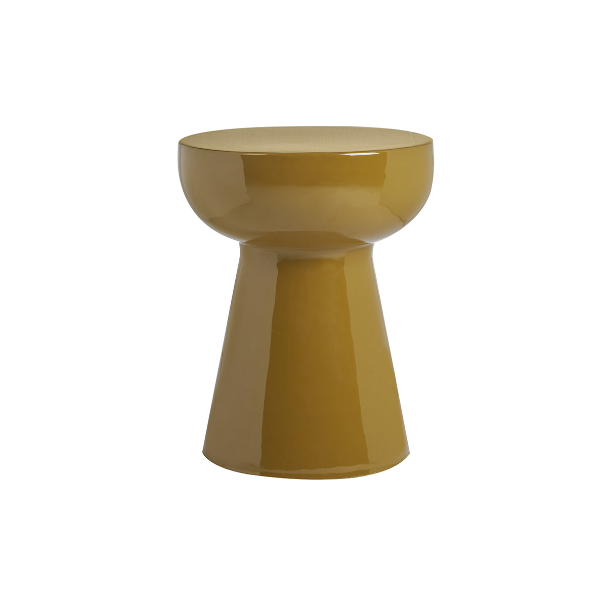 Tavolino d'appoint rotondo in metallo smaltato bronzo D34 cm MOGOU