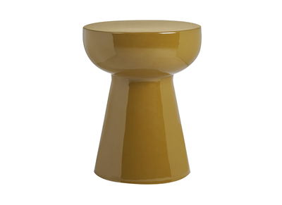 Tavolino d'appoint rotondo in metallo smaltato bronzo D34 cm MOGOU