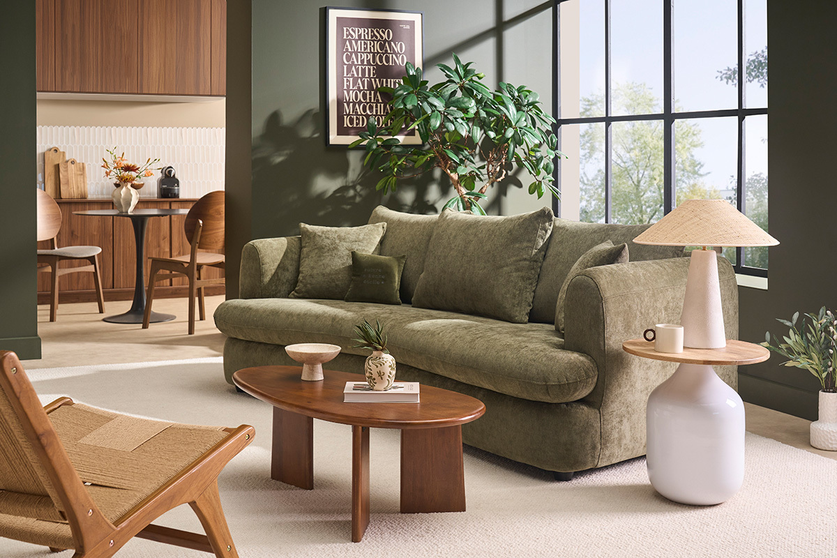 Tavolino d'ausilio rotondo design bianco e legno di mango massiccio H49 cm VERONA
