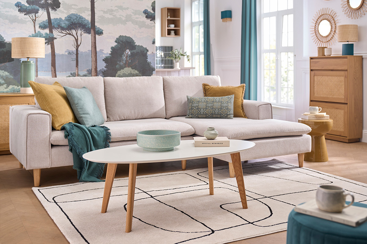 Tavolino design bianco L120 cm EKKA