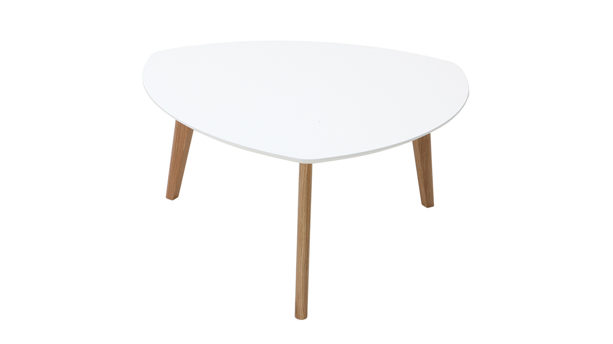 Tavolino design bianco L80 cm EKKA