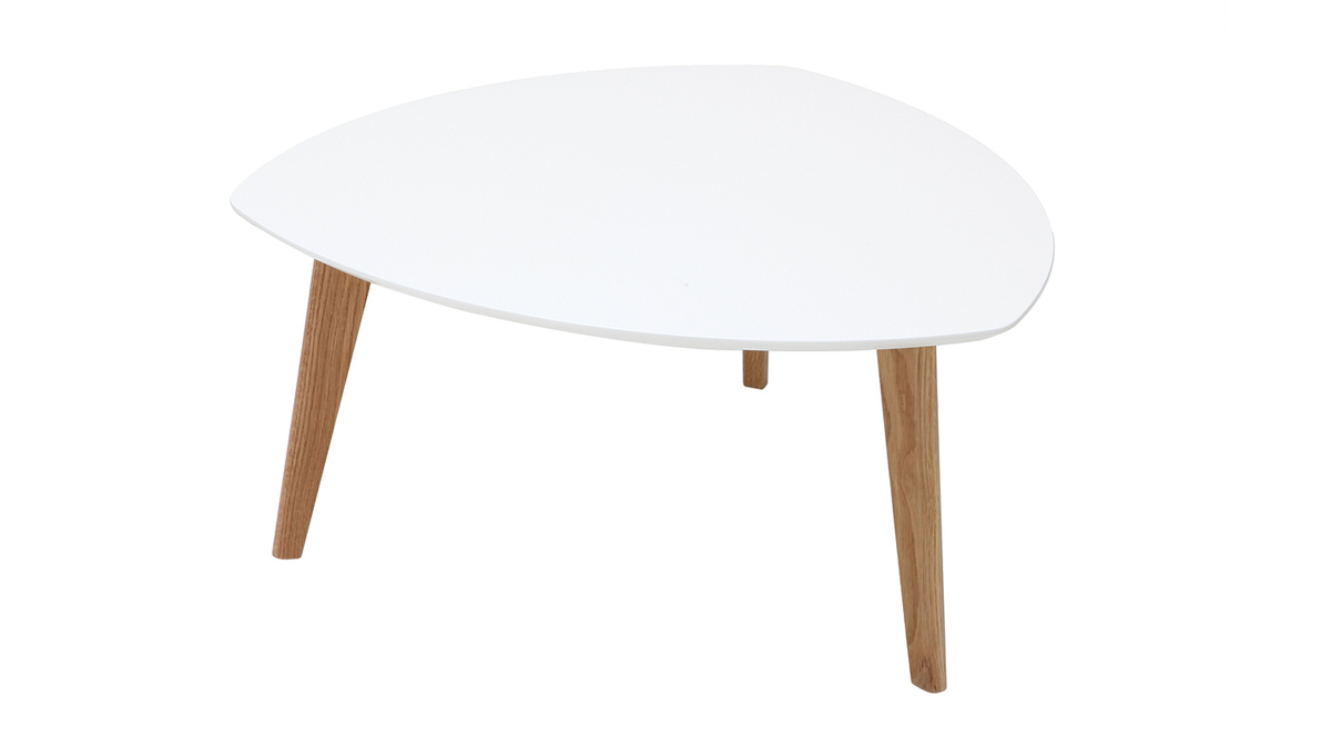 Tavolino design bianco L80 cm EKKA