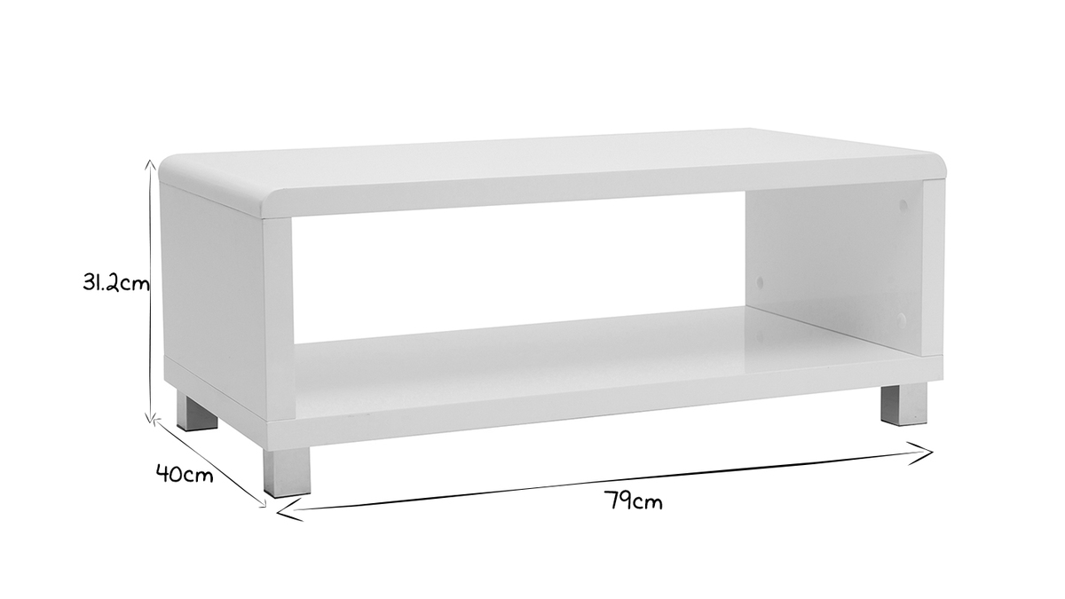 Tavolino design bianco ROXIE
