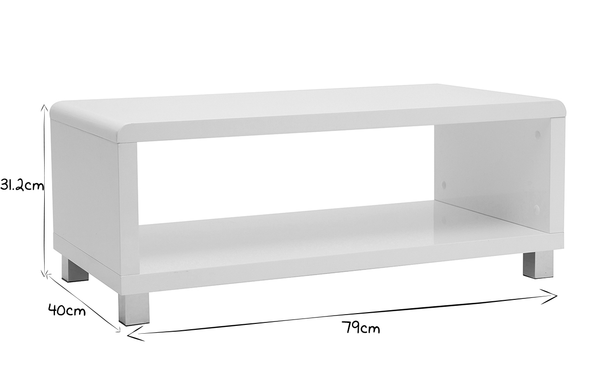 Tavolino design bianco ROXIE